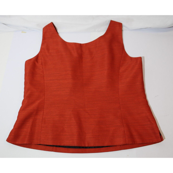 Kasper 2pc Suit Blazer/Jacket Open Front & Tank Top Orange Women's 14 Office - Picture 11 of 16